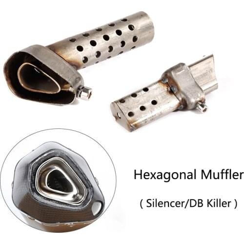 Universal Small Hexagon Large Hexagon Exhaust Muffler Pipe Modified Silencer DB Killer Stainless Steel