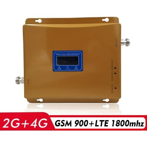 LCD Display 65dB Gain 2G 3G 4G Dual Band Signal Repeater GSM 900 DCS LTE 1800 Cellphone Signal Booster Cellular Signal Amplifier