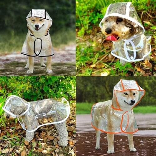 Waterproof Pet Raincoat Portable Pet Raining Coat Breathable Lightweight Dog Rain Poncho With Hood Transparent Dog Pet Supplies