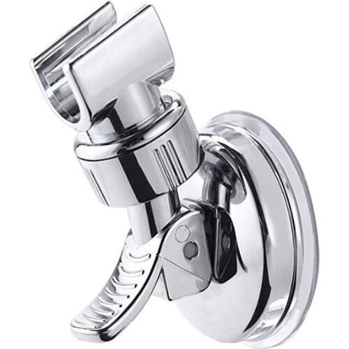 360 Degree Rotatable Shower Head Holder Adjustable Power Suction Cup Fully Chrome Bathroom Shower Nozzle Bracket Base Wall Stand