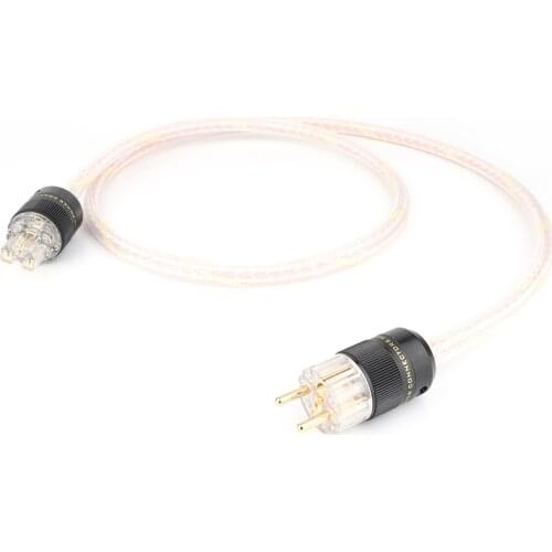 Yter 6N OCC 12TC Audiophile European AC Power Cord With glod Plated Schuko EUR Power Connecotor HIFI Power Cable