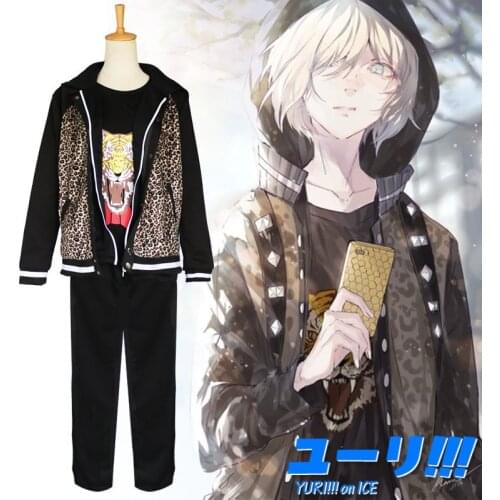 Yuri!!! on Ice Yuri Plisetsky Cosplay Costume Unisex Hooded Sportswear Costume Full Set