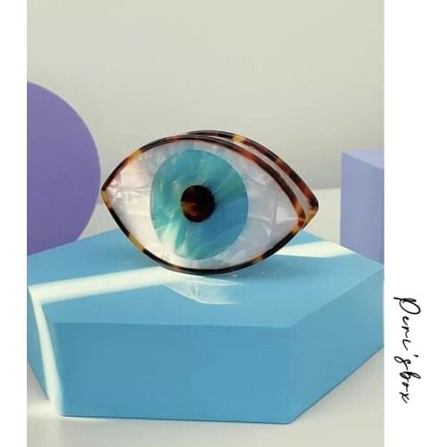 PerisBox Large Resin Evil Eye Hair Claws Fashion Chic Tortoise Leopard Hair Clips for Women Hair Accessories Jewelry