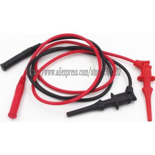PVC 4mm shrouded plug Test lead of flexible spring loaded pincer clip Length 1M For Multimeter