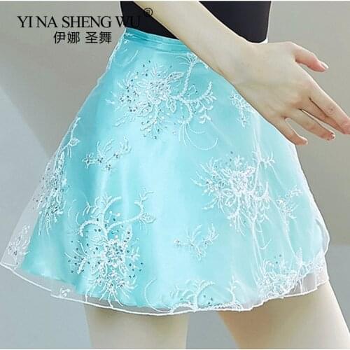 Women Ballet Dance Tutu Skirt 2020 Sequin Net Print Practice Short Skirt Dancing Skirt Girl Floral Print Skirt Small Apron Wear