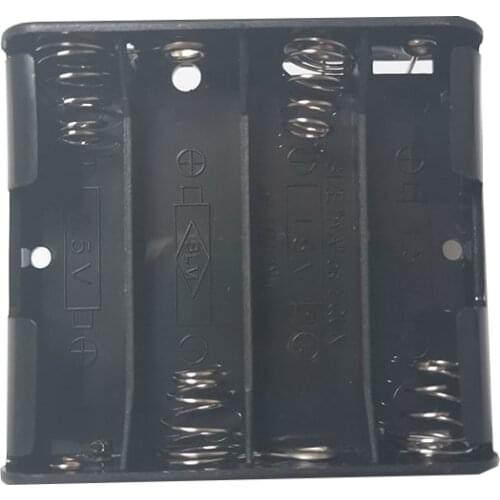 1Pcs/lot Hot Sell Black Plastic 4 x 1.5V AA Battery Box Case Cell Holder Spring Clip With PC Pins