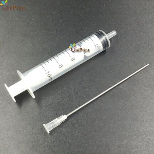 10pcs 10ML syringe injector for refilling ink CISS CIS with 10cm long needle refill toll free shipping