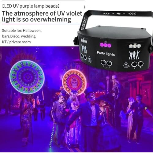 15-eye RGB Disco Lamp DMX Remote Control Stage Strobe Light Dj Led Laser Light Halloween Christmas Bar Party Projetor Home Decor