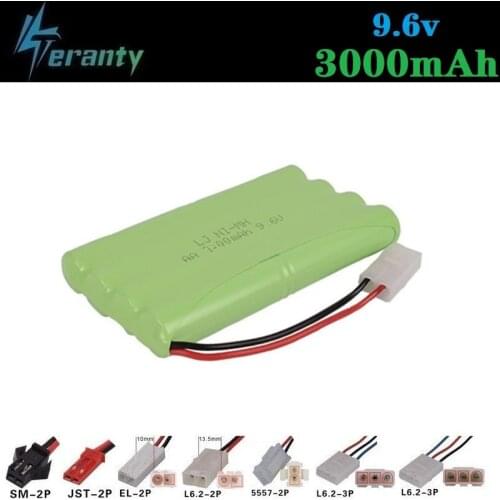 3000mah 9.6v Rechargeable Battery For Rc toys Cars Tanks Robots Gun NiMH Battery AA 9.6v 2400mah Batteries Pack For Rc Boat 1PCS