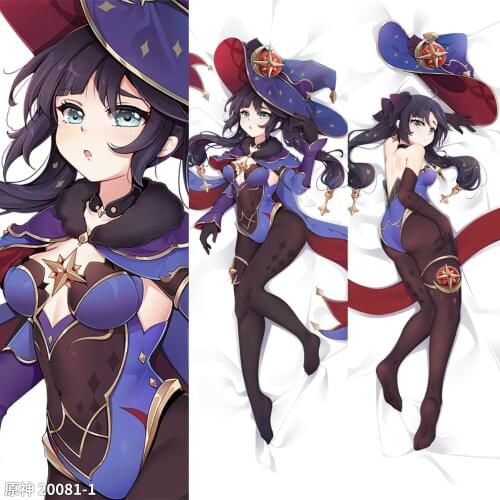 Anime Genshin Impact Mona Dakimakura 2WAY Hugging Body Pillow Case Cosplay Japanese Game Otaku Pillow Cushion Cover