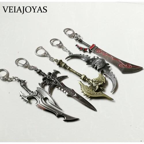 22Styles Game Keychains Frostmourne Warglaive of Azzinoth Ashbringer Alloy KeyRing Holder Chaveiro 12cm KeyChain Pendant Jewelry