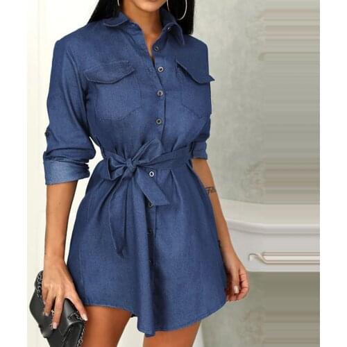 Cooeverly Fashion Denim Dresses