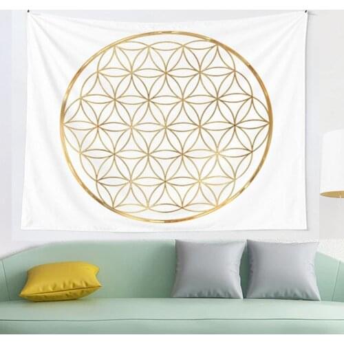 Flower of Life sacred circle geometry tapestry Cover Beach Towel Picnic Yoga Mat Home Decoration Wall Hanging