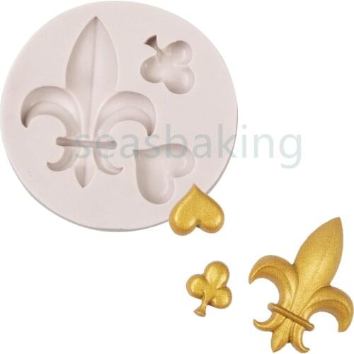 Playing Card Elements Craft Cupcake 3D Flower Fondant Silicone Mold Mould Baking Cake Cookies Form Chocolate Soap Sugar