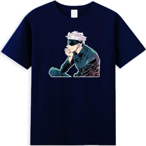 Anime Jujutsu Kaisen Printed T-Shirts Harajuku Comics Tops Japanese Style Gojo Satoru Men Clothing Oversized Tshirt Streetwear