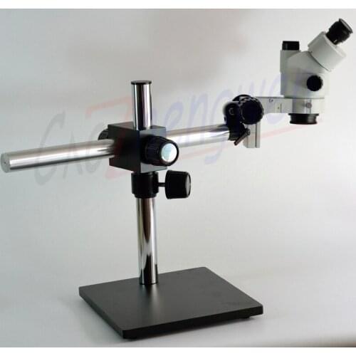 FYSCOPE 7X-45X! Single Boom Stand Trinocular Stereo Zoom Microscope Simul Focal Microscope Smart Phone Repair Microscope