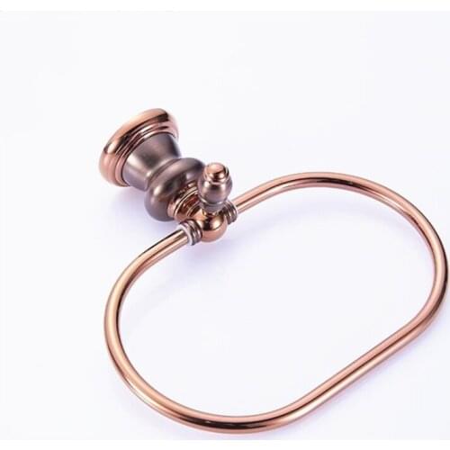 Fashion Copper Brown Bbronze Rose Gold Bathroom Towel Ring European Antique Towel Ring