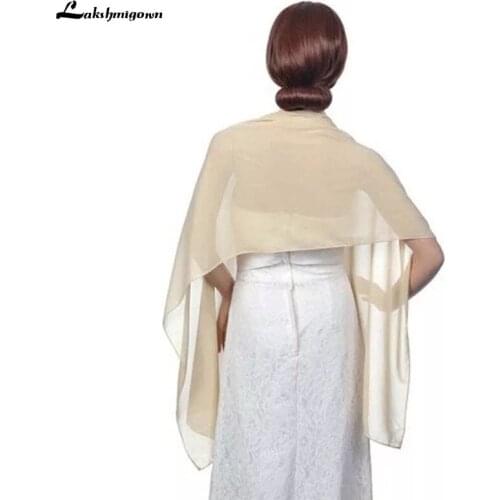 Lakshmigown Chiffon shawl Elegant Women Long Wraps Formal Wedding Party Ladies Bolero Scarf Custom Made Wedding Accessory