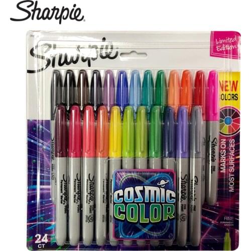 24Pcs/set Sharpie Oil Marker Pens Colored Markers Art Pen Permanent Colour Marker Pen Office Stationery 1mm Nib