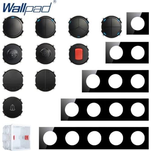 Wallpad DIY Module Black Glass Wall Light Switch LED Indicator Function Key Free Combination 1 2 3 4 5 Multiple Frame