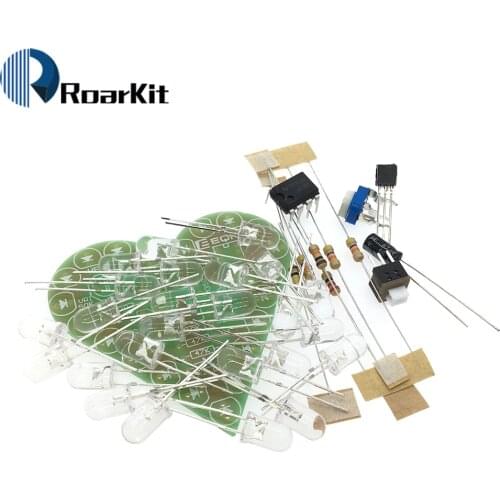DIY Kit Heart Shape Breathing Lamp Kit DC 4V-6V Breathing LED Suite Red White Blue Green DIY Electronic Production for Learning