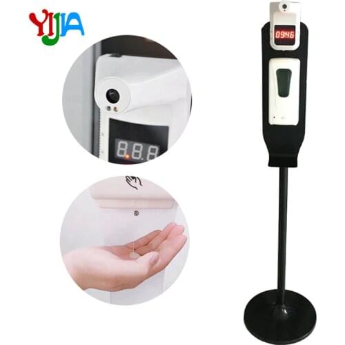 Floor standing Automatic temperature measuring spray drip hand sanitizer dispenser For School Hotel Shopmarket Public place