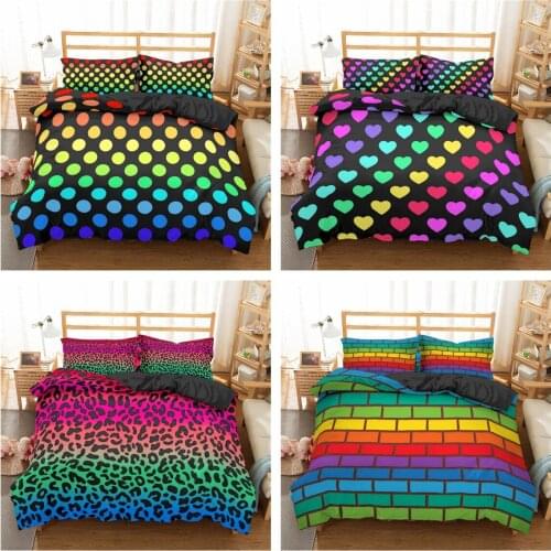 New Pattern 3d Digital Colourful Printing Duvet Cover Set 1 Quilt Cover + 1/2 Pillowcases Single Twin Double Full Queen King