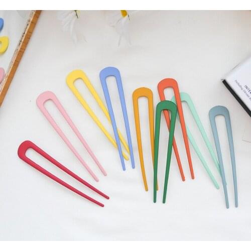 New Korean Elegance Vintage Multicolor Geometric U-shaped Metal Hairpins DIY Hairdressing Styling Tools Women Hair Accessories