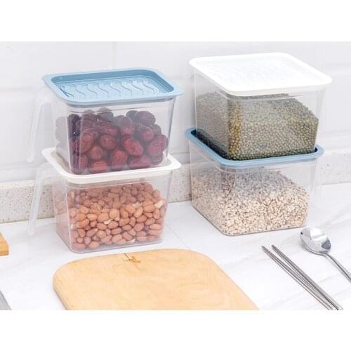 New Kitchen Transparent Storage Box Grains Beans Storage Contain Sealed Home Organizer Food Container Refrigerator Storage Box