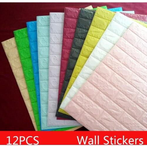 One Piece 70*77cm Brick Foam Panels Wall Stickers Self-Adhesive DIY Embossed Stone Wallpaper Living Room Decor Christmas Decor