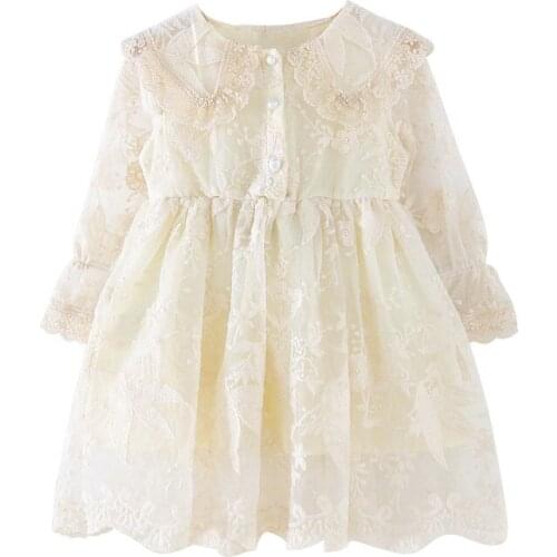 2020 Autumn Baby Kids Girls Dress Embroidery Princess Dress Party Clothes Mesh Tutu Dress for Girls 3-7Yrs Girls Clothing