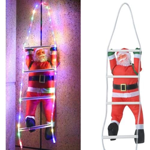 2021 Gift Electric Climbing Ladder Santa Claus Christmas Ornament Decoration For Home Christmas Tree Hanging Decor Pendant