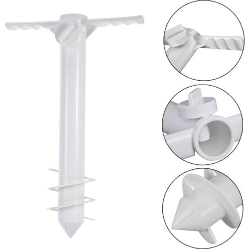 ABS/38/25cm beach umbrella stand portable outdoor spiral nail parasol ground sand anchor garden rain gear #W