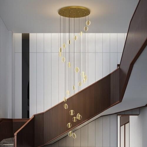 Postmodern stairwell chandelier restaurant dining table office cafe villa model room simple and creative Nordic style lamps