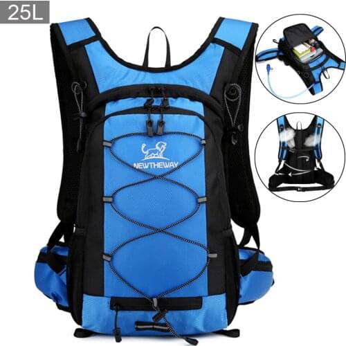 25L Outdoor Sports Cycling Camping Backpack Hiking Running Bike Hydration Water Bag Riding Pack Bladder Knapsack with Helmet Net
