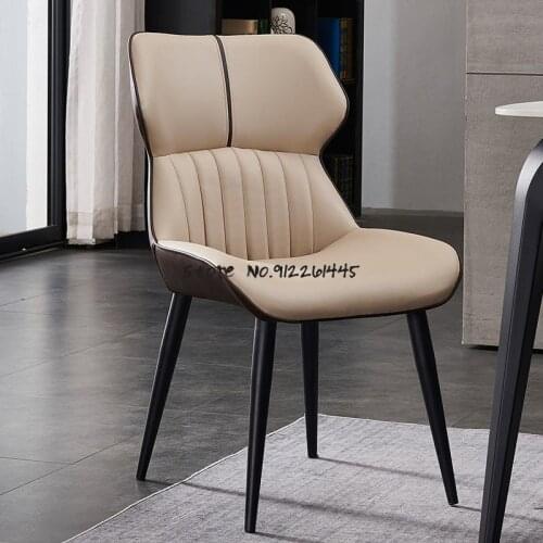 Nordic Light Luxury Italian Minimalist Dining Chair Model Room Home Designer Office Comfortable Backrest Hotel Restaurant Chair