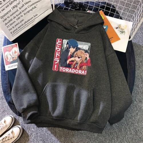 Toradora Hoodie Mens Fashion Anime Cartoon Loose Fleece Sweatshirts Hooded 2021 New Trendy Graphic Hip Hop Streetwear Hoody Male