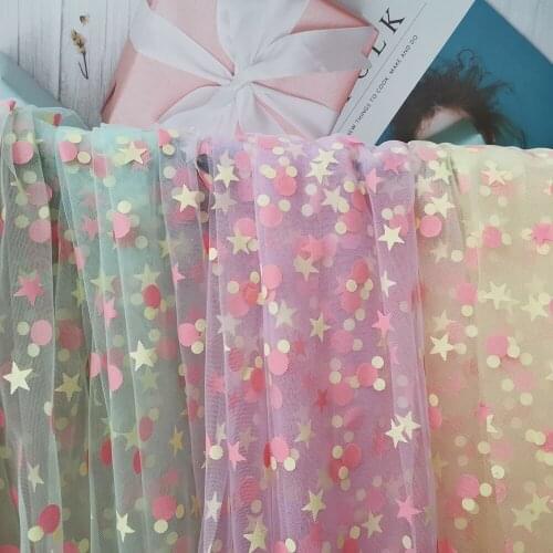 1M Mickey Tulle Confetti Glitter Mesh Material For DIY Baby Girl Skirt Headband Handmade Sewing Wedding Birthday Party