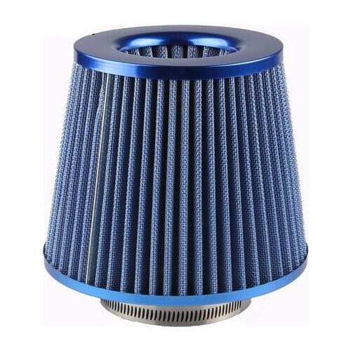 Universal 3" Inlet Cold Air Intake Chrome Short Ram Intake Open Top Cone Air Filter
