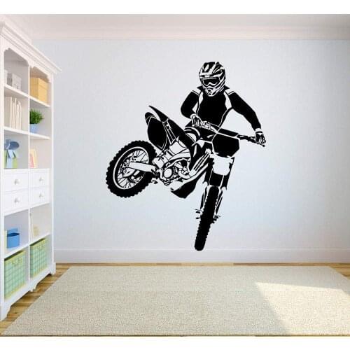 Motorcycle Vinyl Wall Stickers Sportsman Wall Decal Motor Bike Design Wall Poster Home Decoration Art AY1968