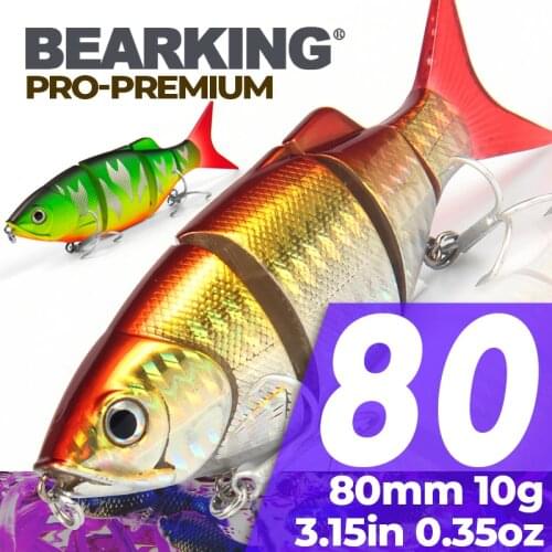 Hot model Bearking 8cm 10g Fishing Wobblers 5pcs/lot Fishing Lure Bait Swimbait Crankbait with 2xstrong trebel Hooks