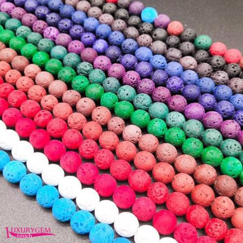 High Quality 8mm Natural Lava Rock Stone Round Shape DIY Gems Necklace Bracelet Jewelry Loose Beads 15 Inch Free Shipping wj610