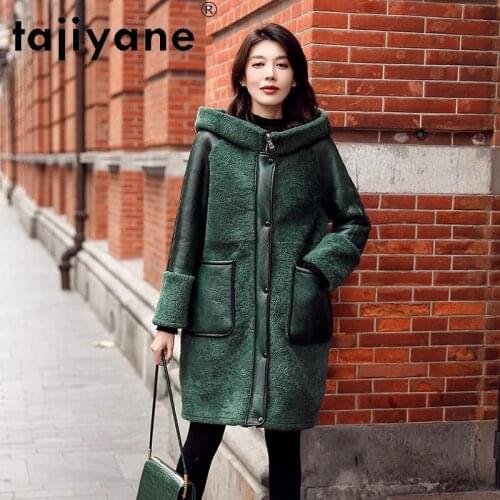 Coats sheepskin women genuine leather jacket womens 100% wool fur coat real Sheep Shearing jacket femme veste TN310