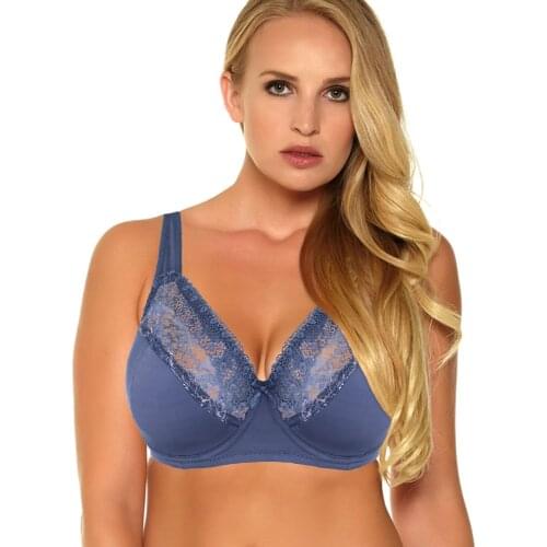 TELIMUSSTO Plus Size Sexy Lace Bras For Women Floral Bra Underwire Thin Padded Lingerie Lace Bralette Big Size Brassiere 40-52
