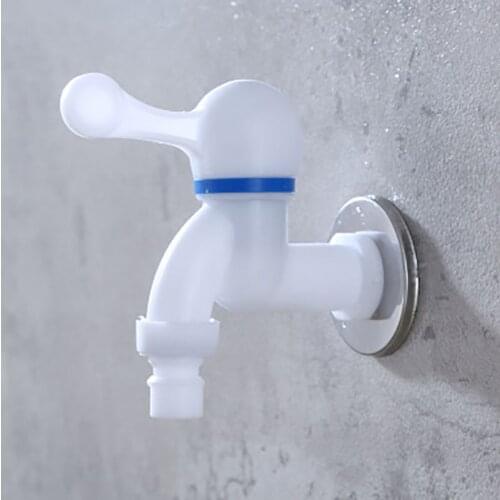 1/2 or 3/4 Inch PP Bibcocks Plastic Thread Interface Fast On Faucet Washing Machine Tap Home Replacement