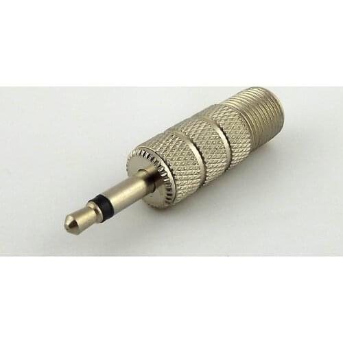 10pcs 3.5mm 1/8" Mono Male Plug To F Female Jack Coaxial Coax Audio Adapter Connector Nickel plated
