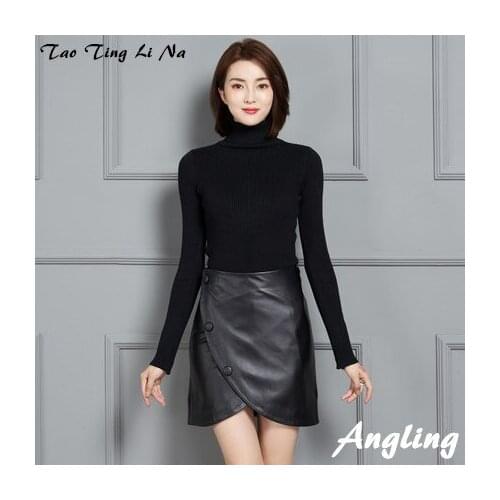 2020 New Fashion Genuine Real Sheep Leather Skirt K8