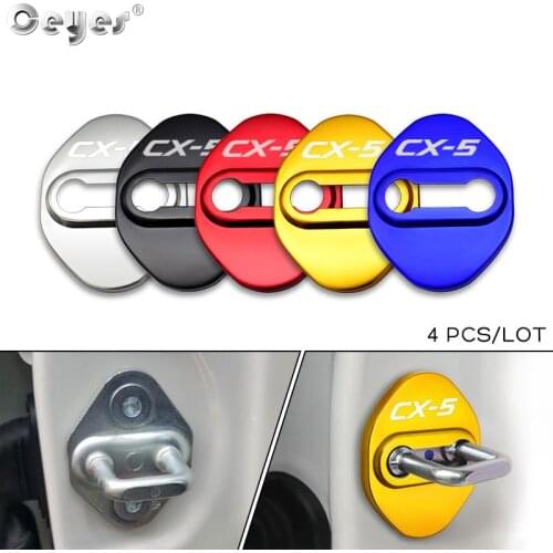 4pcs JDM Car Styling For Mazda CX-5 CX5 2012-2015 Auto Door Lock Protecitve Cover Sticker Accessories Case Emblems Car-styling