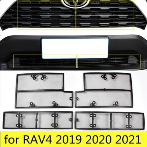 4pcs Steel Grille Insect Screening Mesh Front Grille Net Cover For Toyota RAV4 RAV-4 XA50 2019 2020