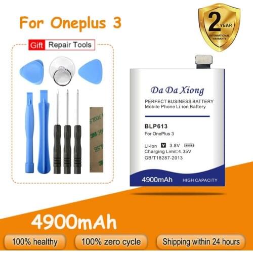 Free shipping 4900mAh BLP613 Battery for OnePlus 3 One Plus 3 phone battery Replacement batteria + free tools